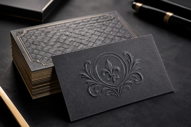 Embossed business cards